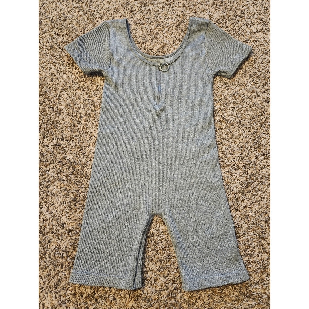 FCT One Piece Ribbed Short Outfit Women's‎ Form Fitting Size Small Gray
